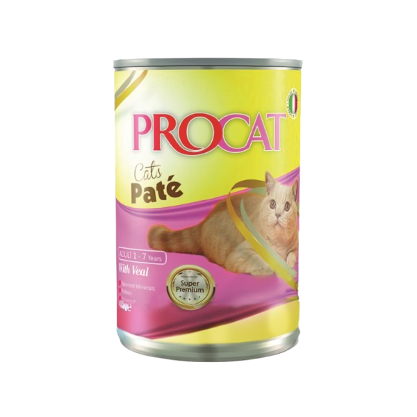 Procat Pâté Wet Cat Food with Veal 400g - High-Quality Cat Nutrition from Pet City Shop