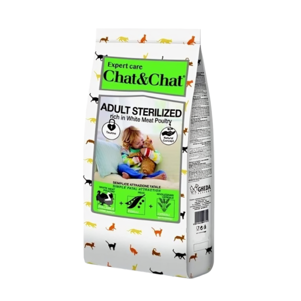 Premium Chat & Chat Adult Sterilized Cat Food 900g Rich in White Meat