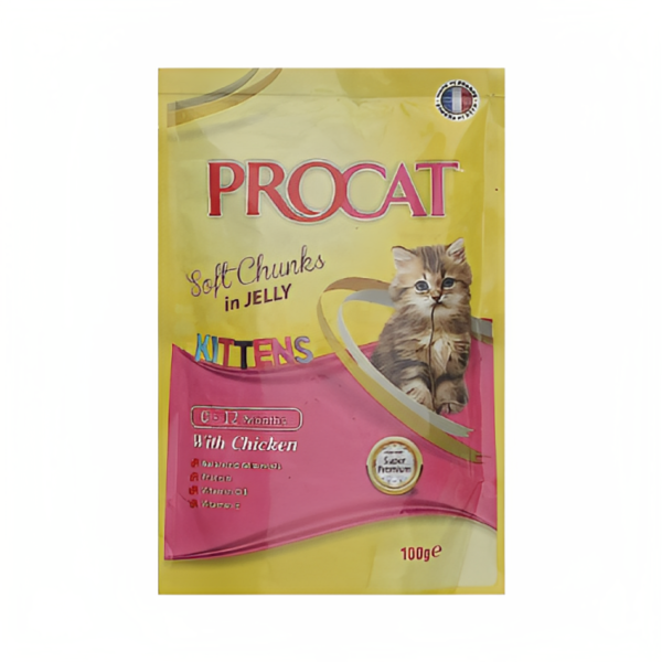 Procat Soft Chunks Kittens Food with Chicken 100g - Premium Kitten Food at Pet City Shop