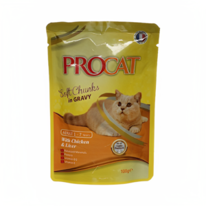 Procat Soft Chunks Cat Food Chicken and Liver 100g - High-Quality Nutrition for Cats